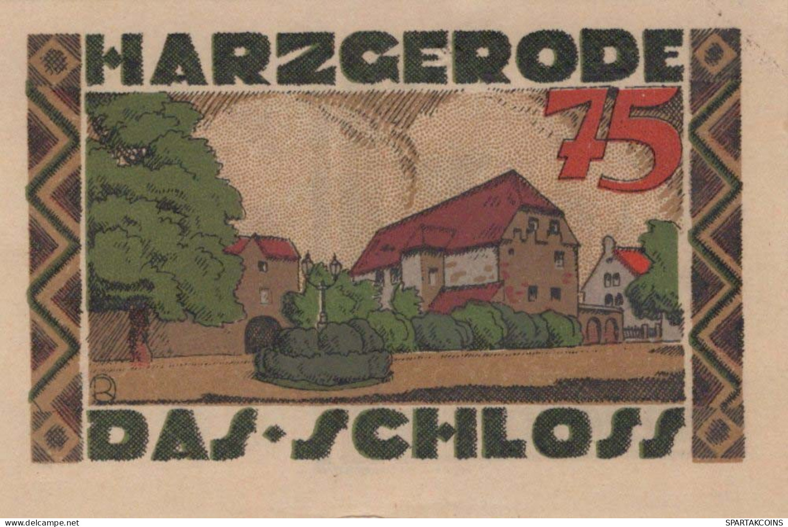 75 PFENNIG 1921 Stadt HARZGERODE Anhalt DEUTSCHLAND Notgeld Banknote #PD528 - Lokale Ausgaben