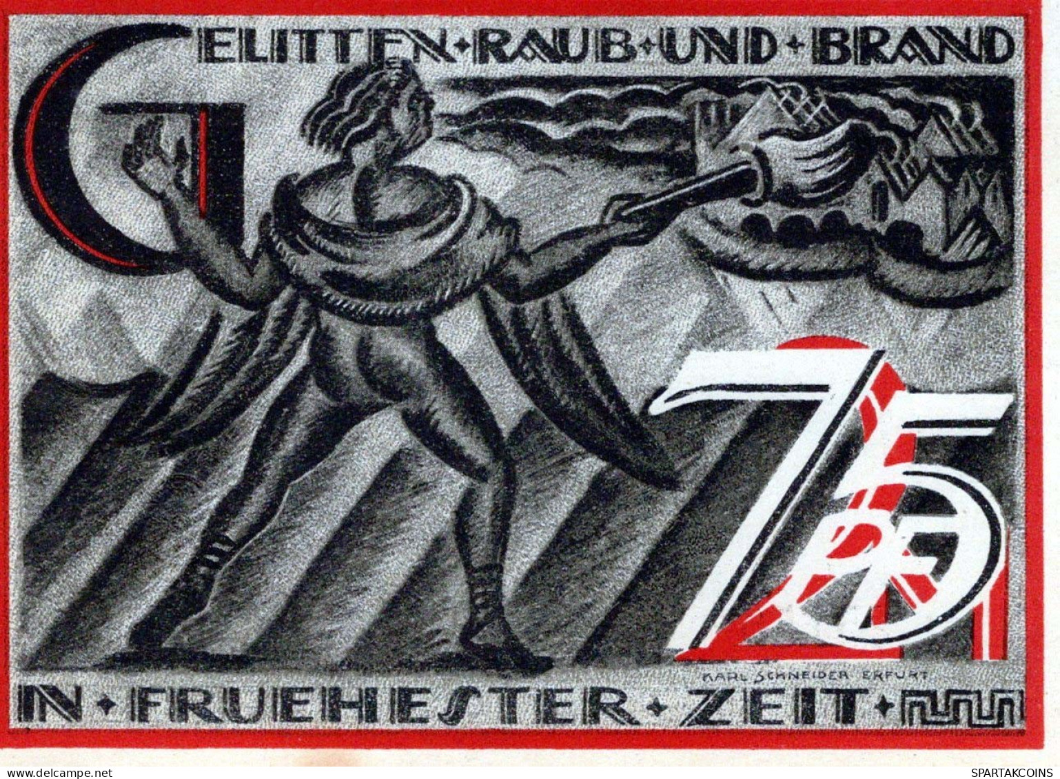 75 PFENNIG 1921 Stadt GERA Thuringia DEUTSCHLAND Notgeld Banknote #PD494 - Lokale Ausgaben