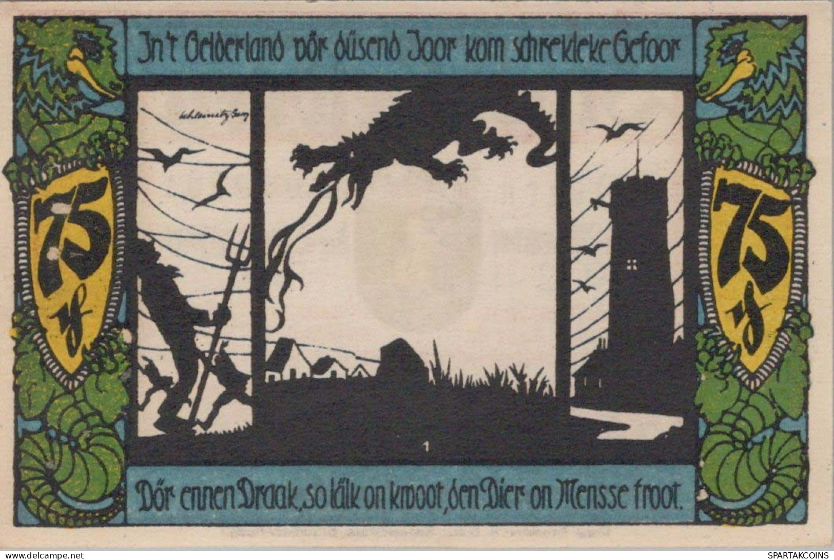 75 PFENNIG 1921 Stadt GELDERN Rhine DEUTSCHLAND Notgeld Banknote #PF983 - Lokale Ausgaben