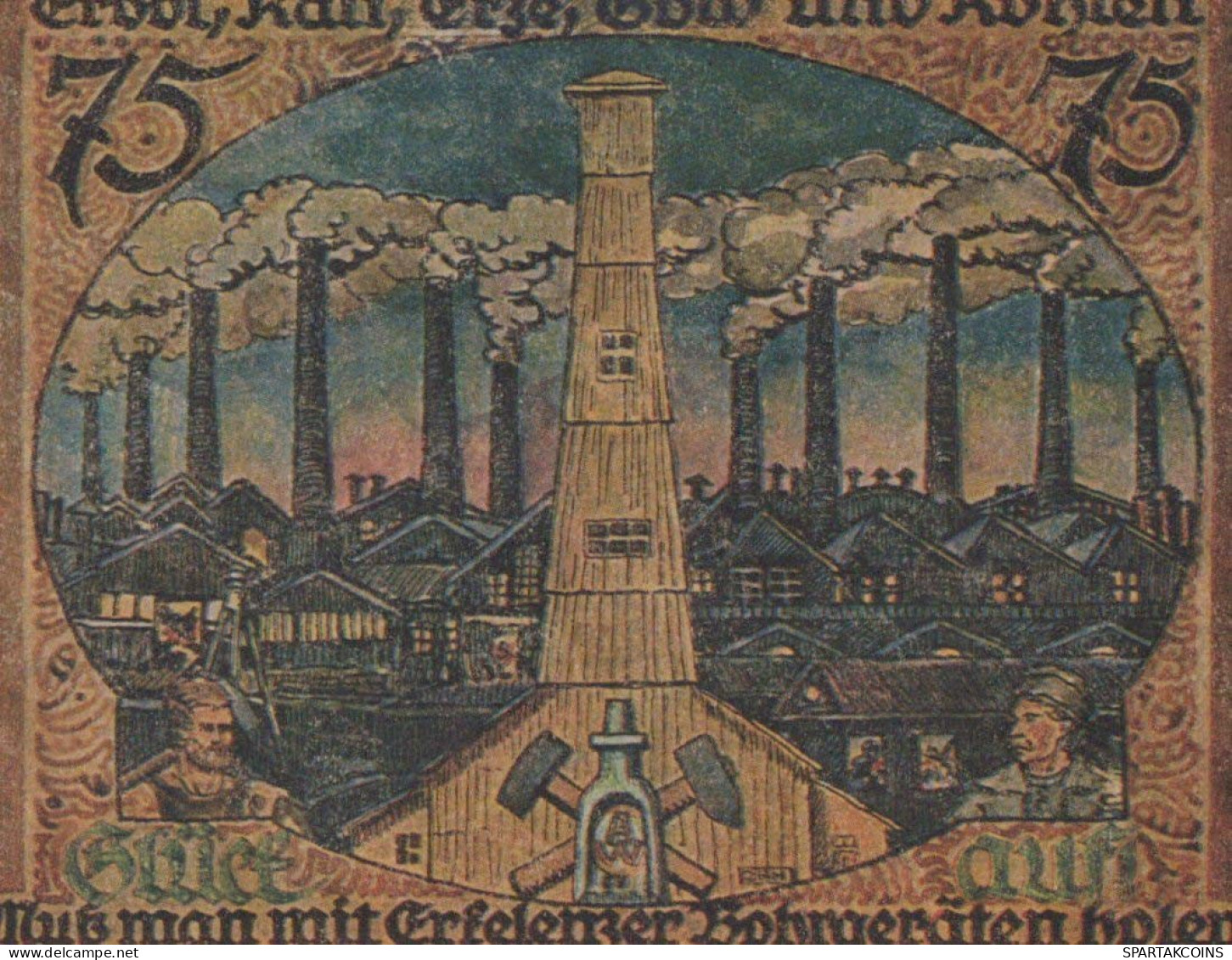 75 PFENNIG 1921 Stadt ERKELENZ Rhine UNC DEUTSCHLAND Notgeld Banknote #PB332 - Lokale Ausgaben