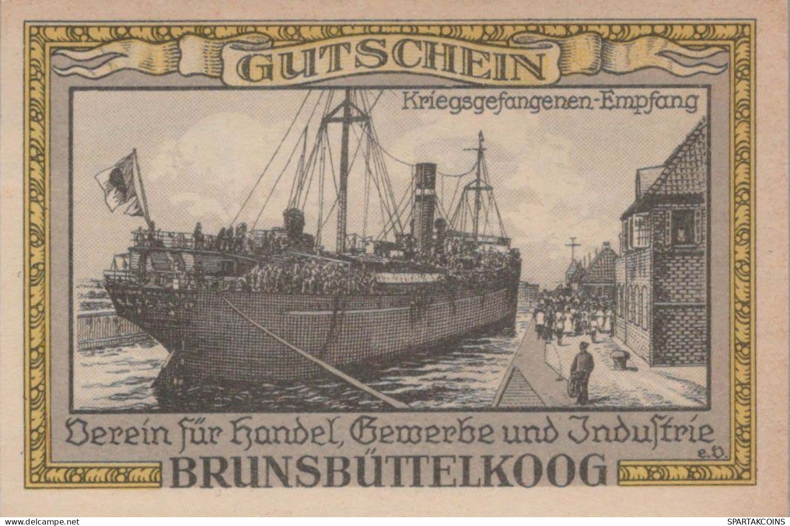 75 PFENNIG 1921 Stadt BRUNSBÜTTELKOOG Schleswig-Holstein UNC DEUTSCHLAND #PI482 - [11] Local Banknote Issues