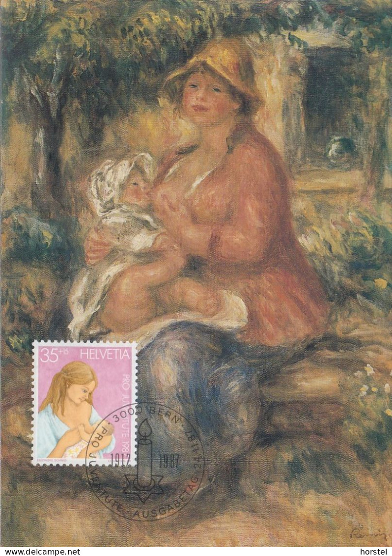 Schweiz - Mi. 1359-63 MC MK1-5 Pro Juventute - Kunst - A. Renoir - Max Liebermann - Murillo - Uhde - Cartas Máxima