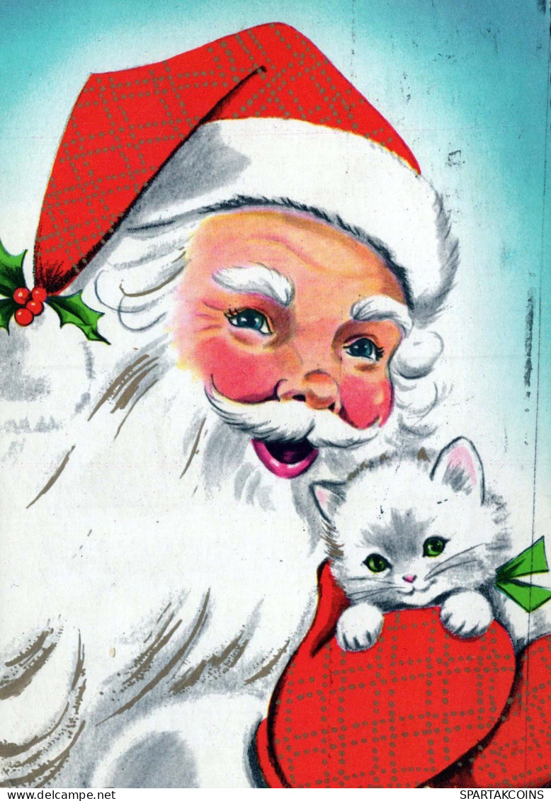 SANTA CLAUS Happy New Year Christmas Vintage Postcard CPSM #PBL351.GB - Santa Claus