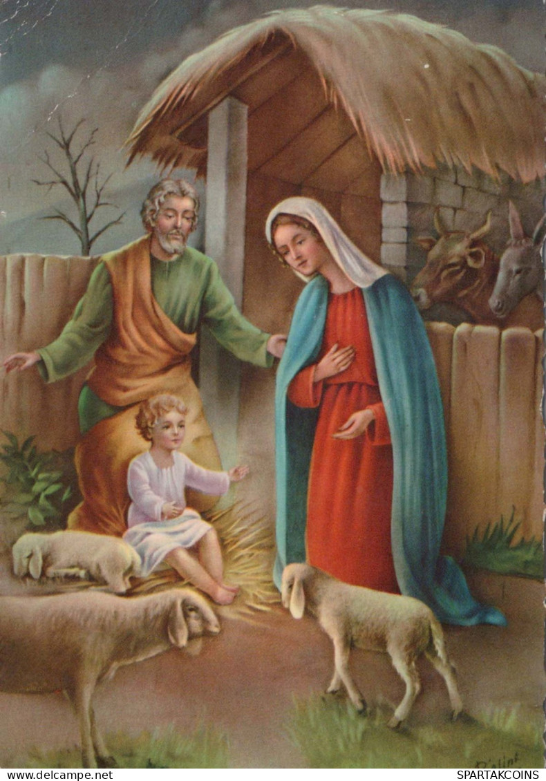 Virgen Mary Madonna Baby JESUS Christmas Religion Vintage Postcard CPSM #PBB885.GB - Virgen Mary & Madonnas