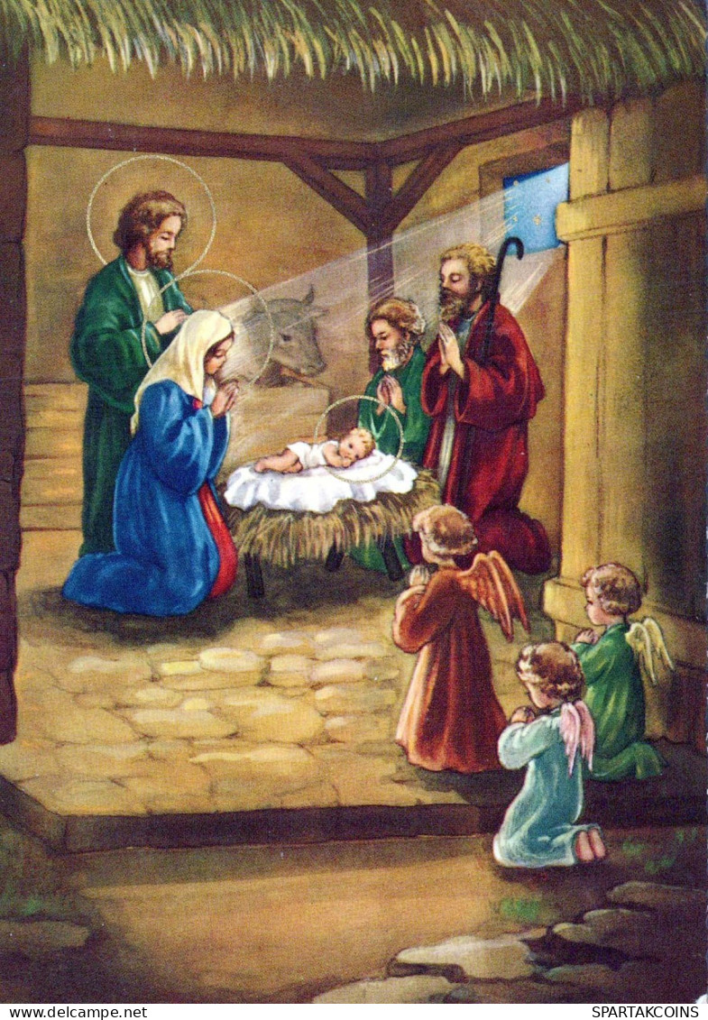 Virgen Mary Madonna Baby JESUS Christmas Religion Vintage Postcard CPSM #PBB821.GB - Vergine Maria E Madonne