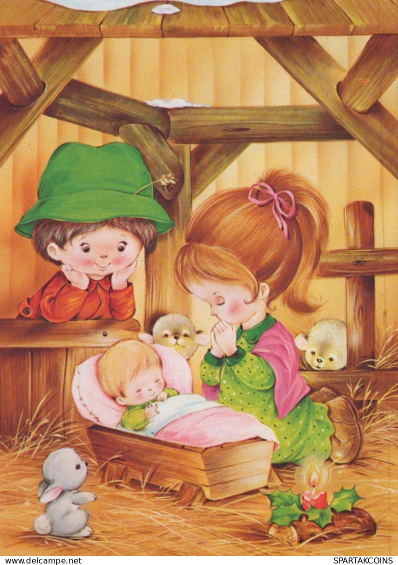 CHILDREN Scene Landscape Baby JESUS Vintage Postcard CPSM #PBB563.GB - Scene & Paesaggi