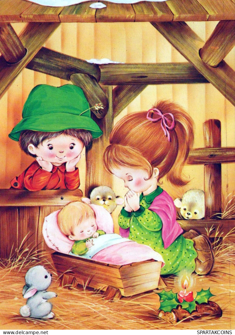 CHILDREN Scene Landscape Baby JESUS Vintage Postcard CPSM #PBB563.GB - Scene & Paesaggi