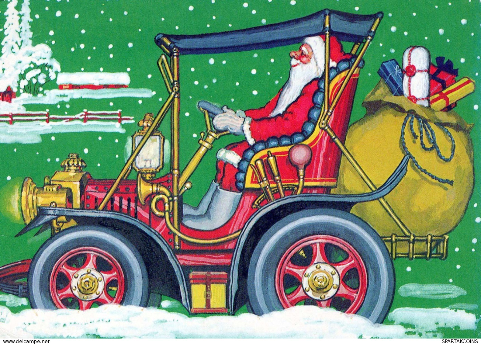 SANTA CLAUS Happy New Year Christmas Vintage Postcard CPSM #PBB101.GB - Santa Claus