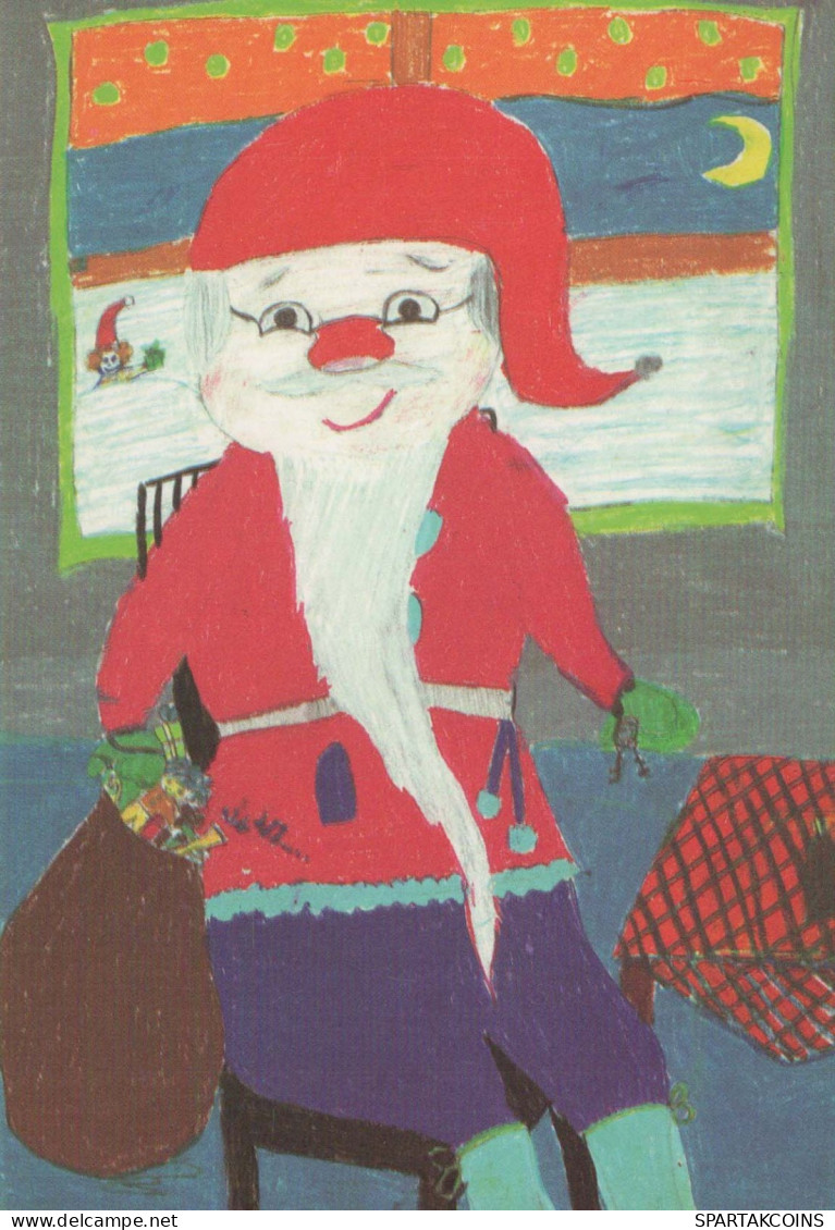 SANTA CLAUS Happy New Year Christmas Vintage Postcard CPSM #PBL023.GB - Santa Claus