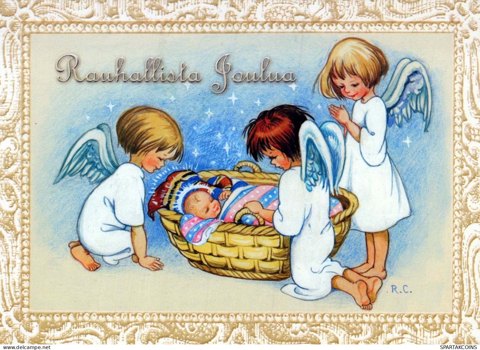 ANGEL Happy New Year Christmas Vintage Postcard CPSM #PAS749.GB - Angels