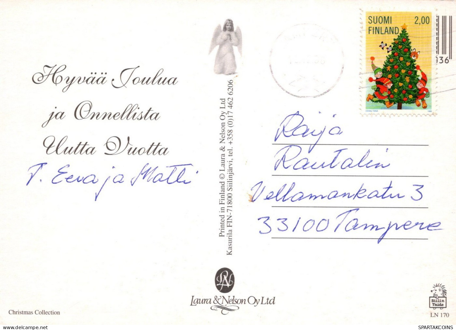 ANGEL CHRISTMAS Holidays Vintage Postcard CPSM #PAH371.GB - Engel