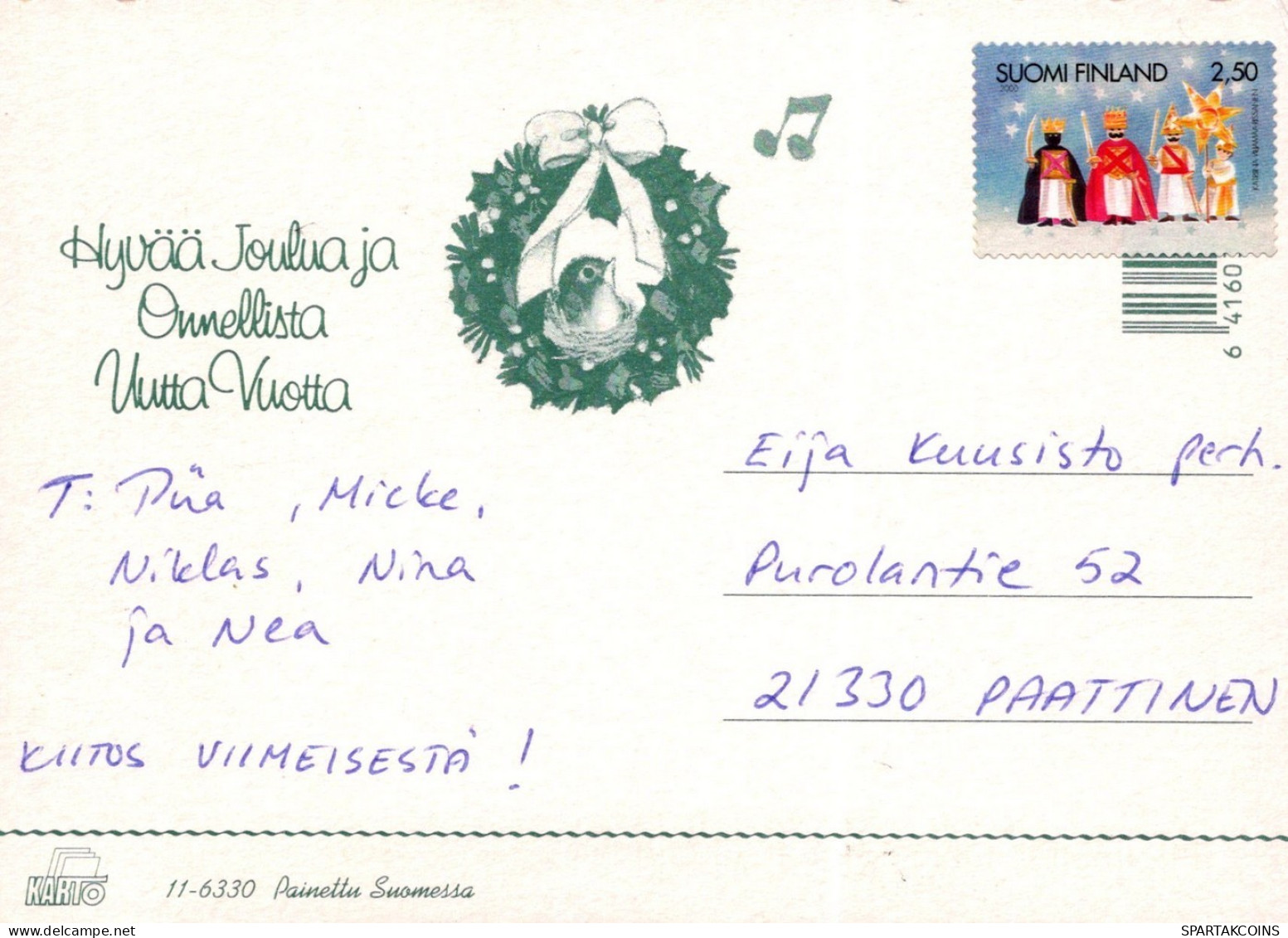 ANGEL CHRISTMAS Holidays Vintage Postcard CPSM #PAG866.GB - Engelen