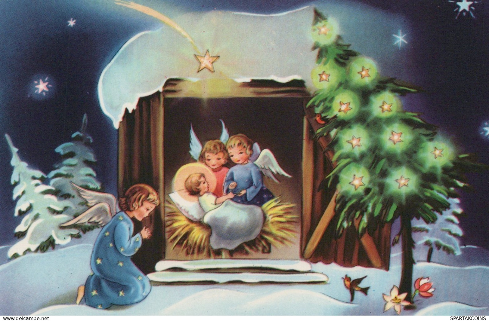 ANGEL CHRISTMAS Holidays Vintage Postcard CPSMPF #PAG740.GB - Angeli