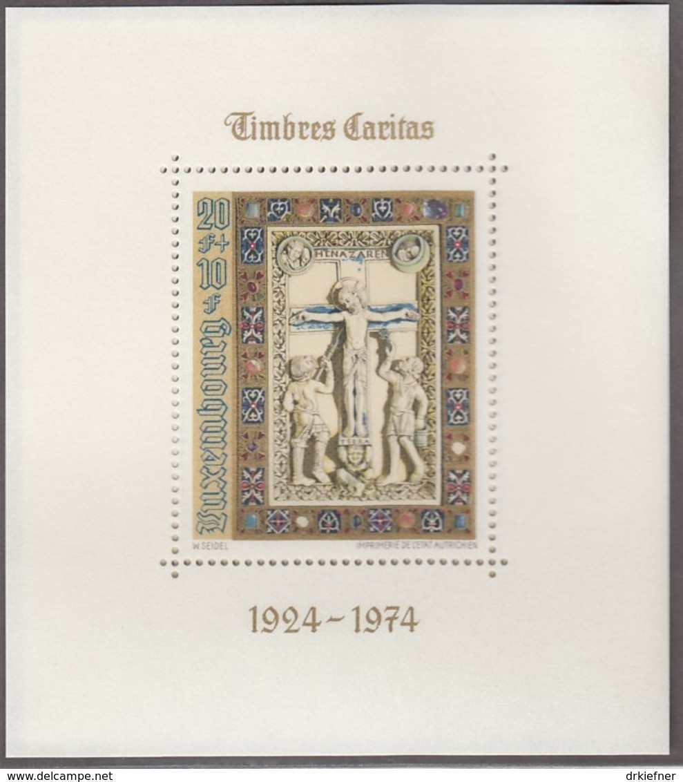 LUXEMBURG Block 9, Postfrisch **, 50 Jahre Wohlfahrtsmarken - Caritas: Miniaturen 1974 - Blocks & Kleinbögen