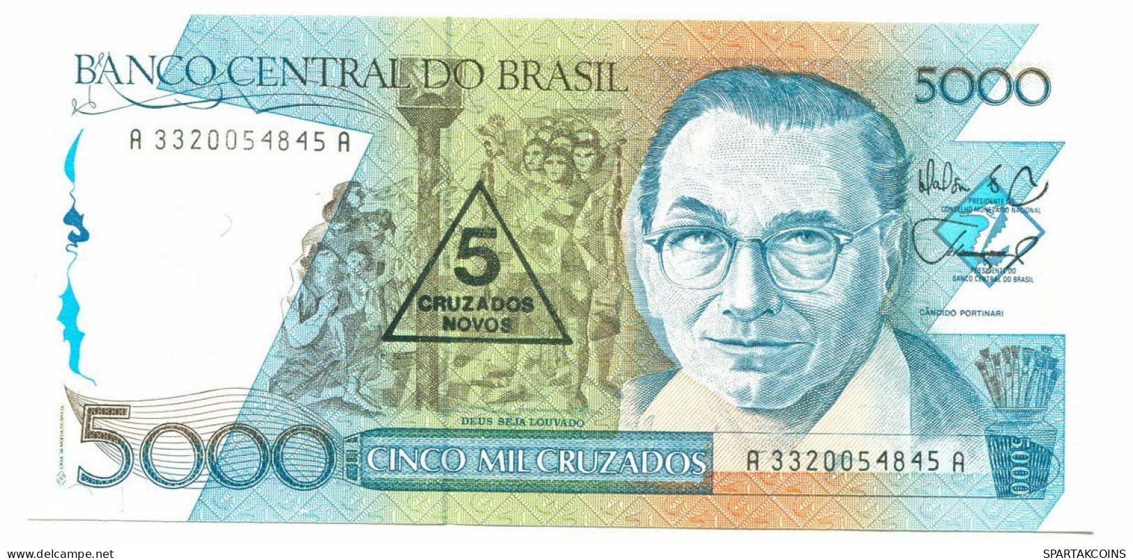 BRASIL 5000 CRUZADOS 1988 UNC Paper Money Banknote #P10880.4 - [11] Local Banknote Issues