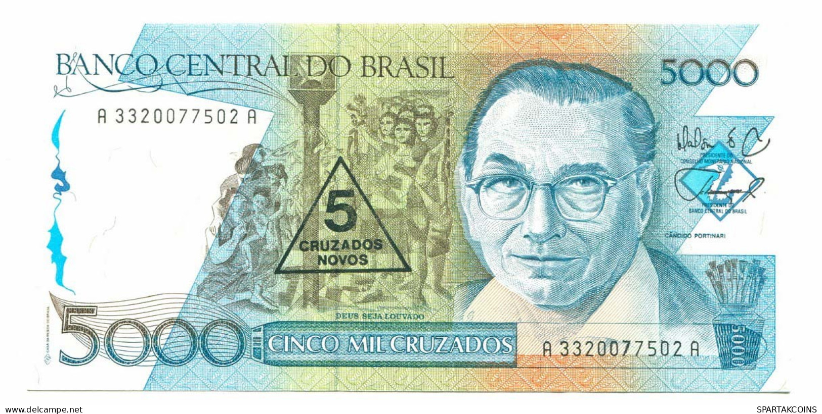 BRASIL 5000 CRUZADOS 1988 UNC Paper Money Banknote #P10879.4 - [11] Emisiones Locales
