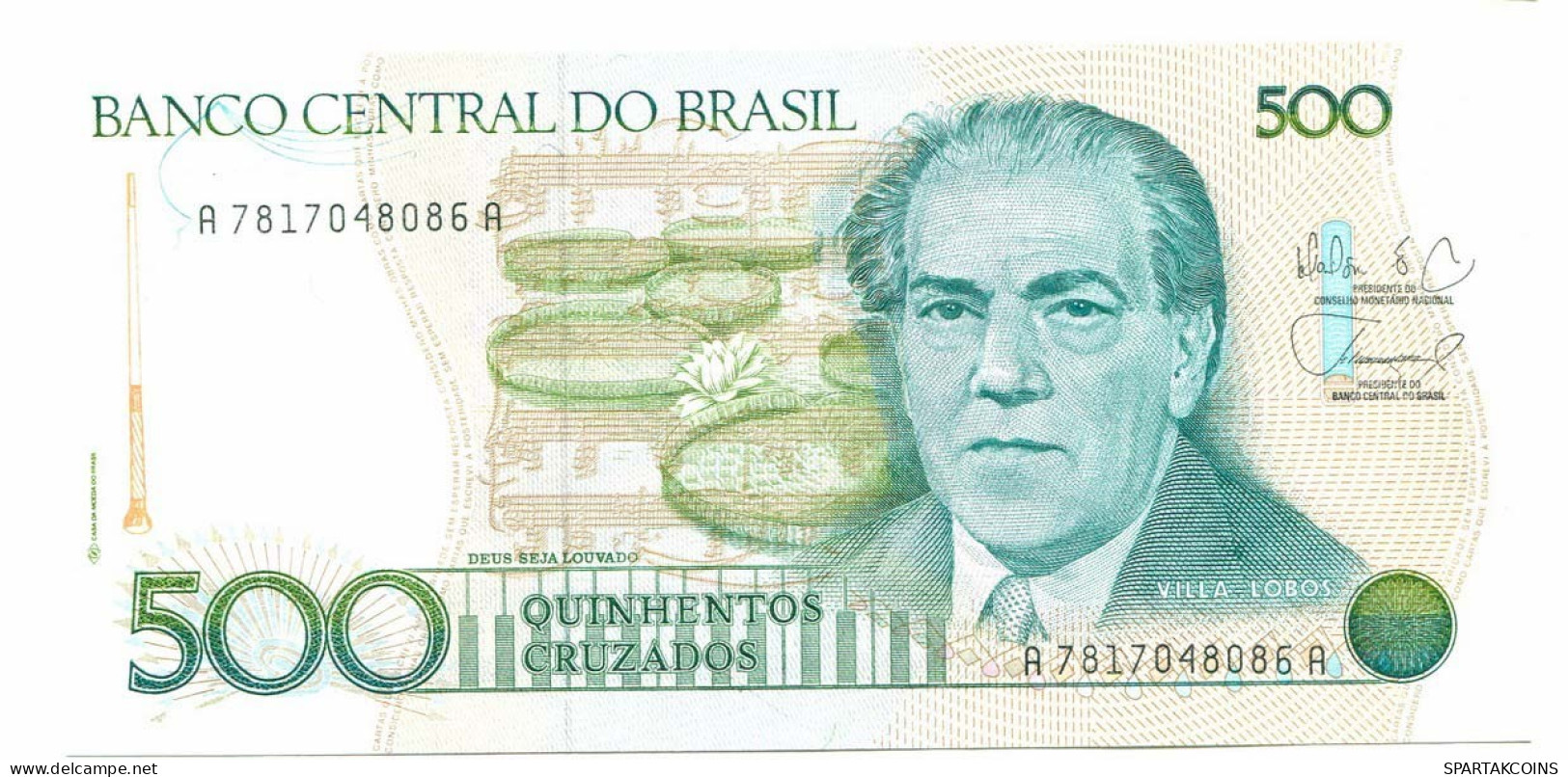 BRASIL 500 CRUZADOS 1988 UNC Paper Money Banknote #P10867.4 - [11] Emisiones Locales