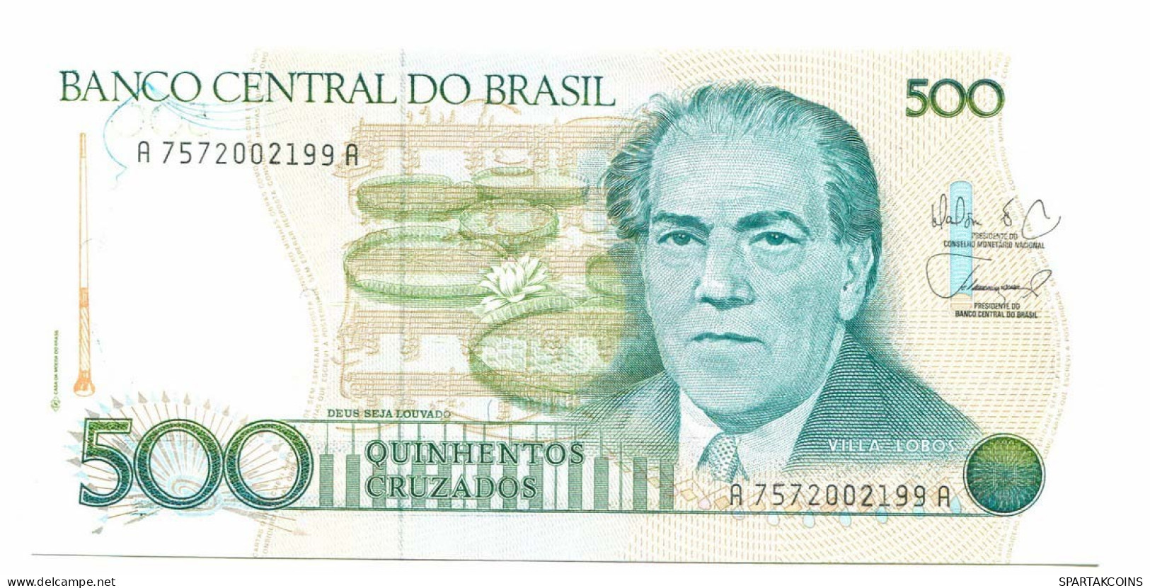 BRASIL 500 CRUZADOS 1988 UNC Paper Money Banknote #P10866.4 - [11] Emissioni Locali