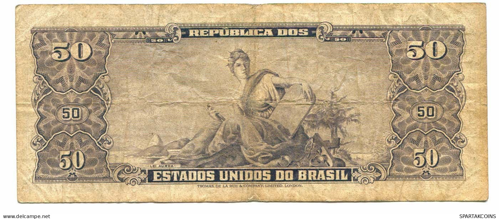 BRASIL 50 CRUZEIROS 1967 SERIE 152A Paper Money Banknote #P10839.4 - [11] Emissions Locales