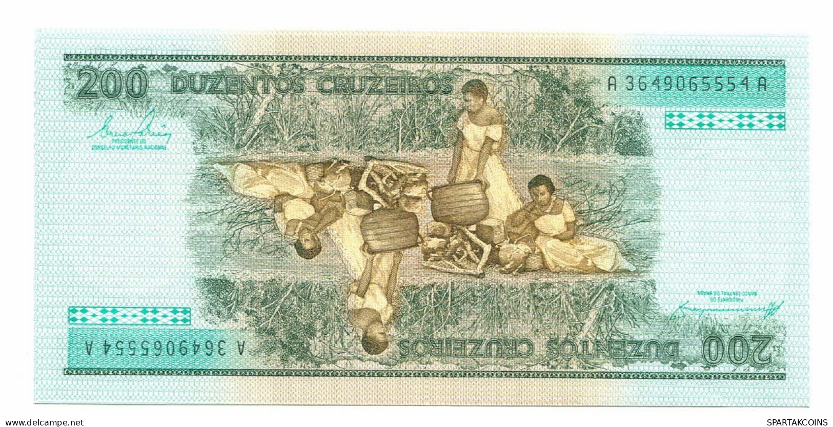BRASIL 200 CRUZEIROS 1984 UNC Paper Money Banknote #P10858.4 - [11] Emisiones Locales