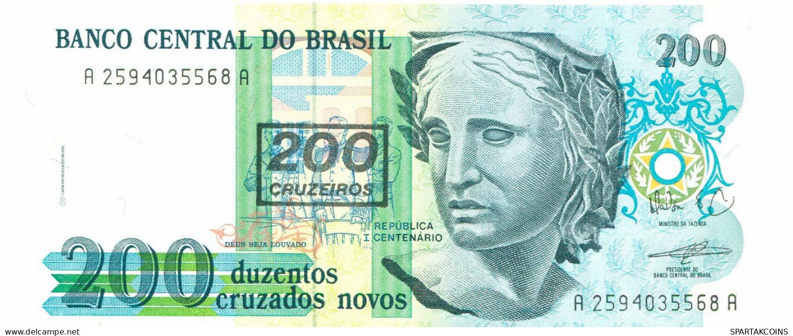 BRASIL 200 CRUZADOS 1990 UNC Paper Money Banknote #P10861.4 - [11] Emisiones Locales