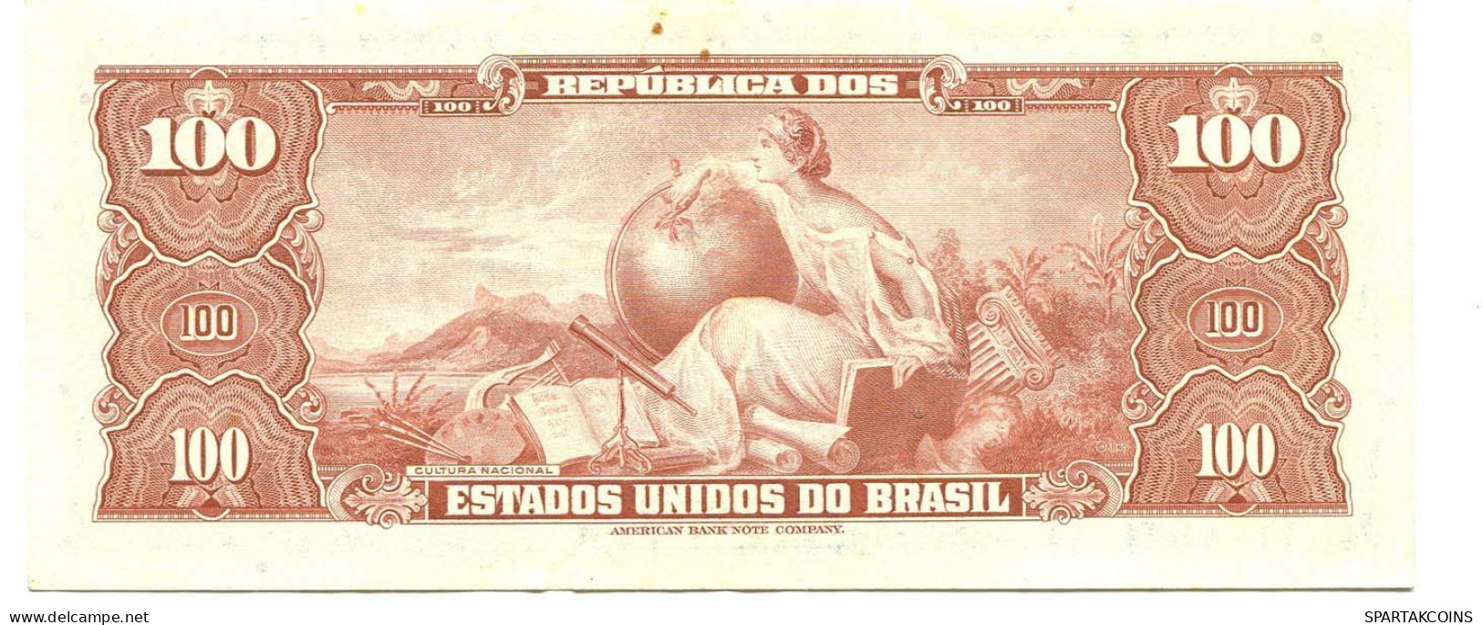 BRASIL 100 CRUZEIROS 1961 SERIE 530A Paper Money Banknote #P10848.4 - [11] Local Banknote Issues