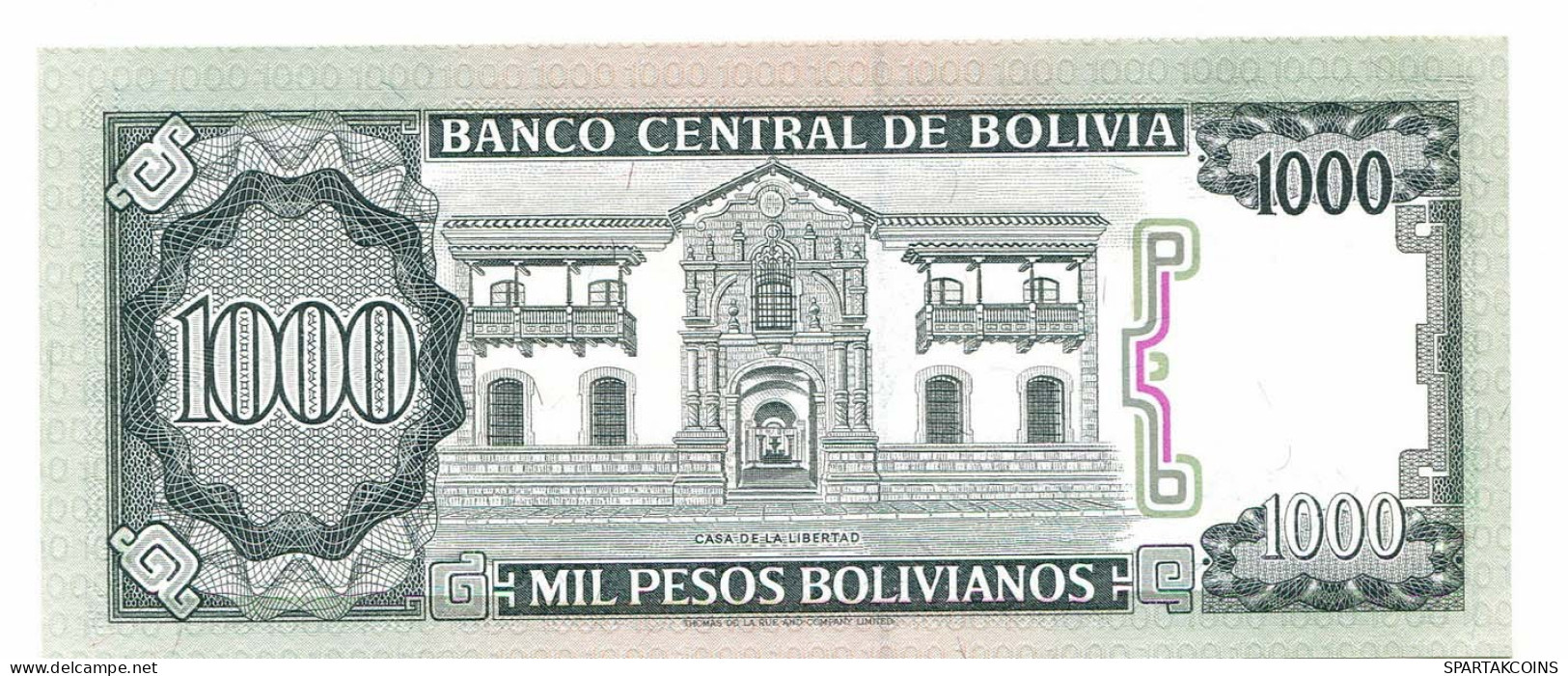 BOLIVIA 1000 PESOS BOLIVIANOS 1982 AUNC Paper Money Banknote #P10808.4 - Lokale Ausgaben