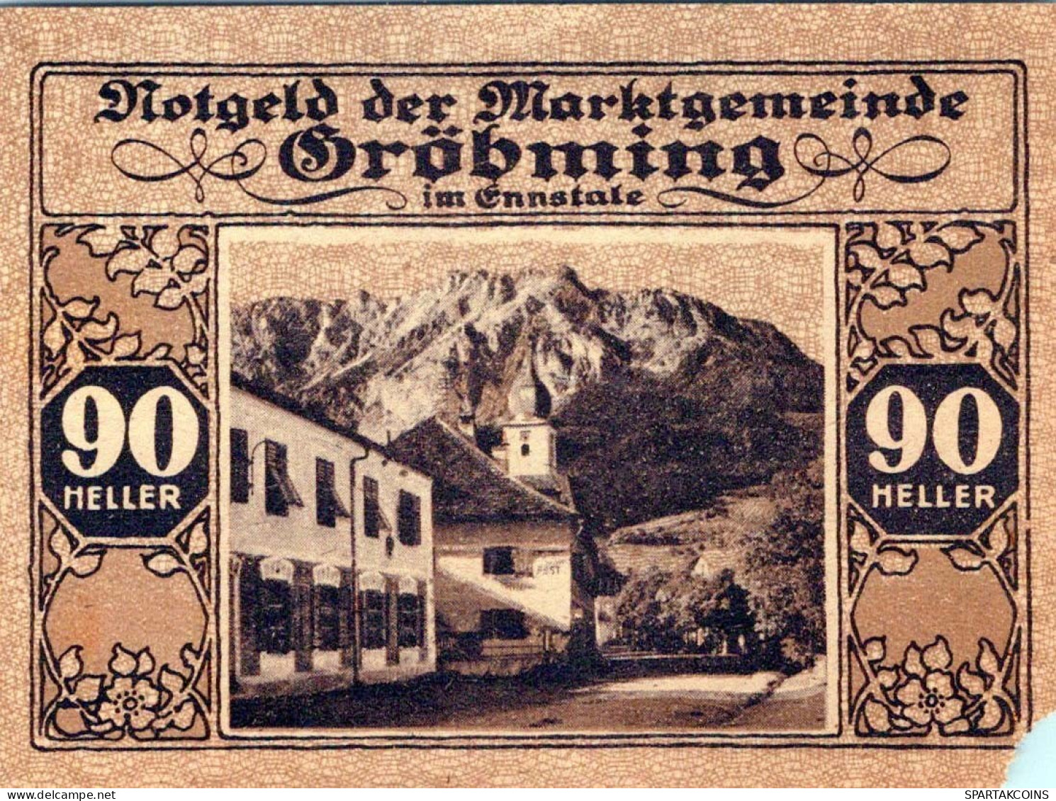 90 HELLER 1920 Stadt GRoBMING Styria Österreich Notgeld Banknote #PF031 - [11] Lokale Uitgaven