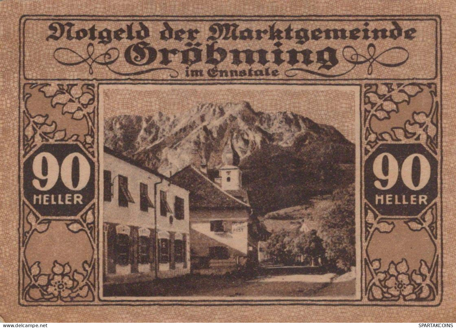 90 HELLER 1920 Stadt GRoBMING Styria Österreich Notgeld Banknote #PE915 - [11] Emissioni Locali