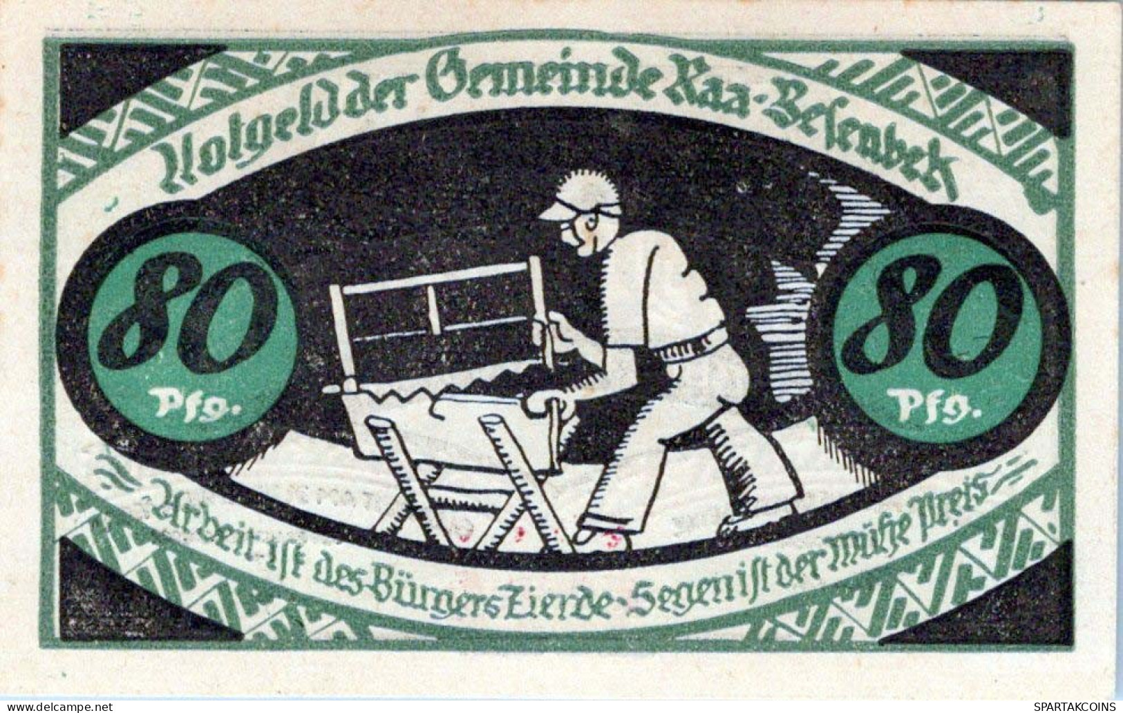 80 PFENNIG 1921 Stadt Kurzenmoor DEUTSCHLAND Notgeld Papiergeld Banknote #PG098 - [11] Local Banknote Issues