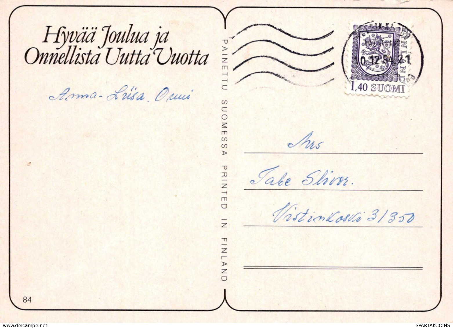 PAPÁ NOEL Feliz Año Navidad Vintage Tarjeta Postal CPSM #PBL480.ES - Santa Claus