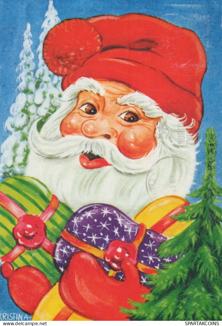 PAPÁ NOEL Feliz Año Navidad Vintage Tarjeta Postal CPSM #PBL091.ES - Santa Claus