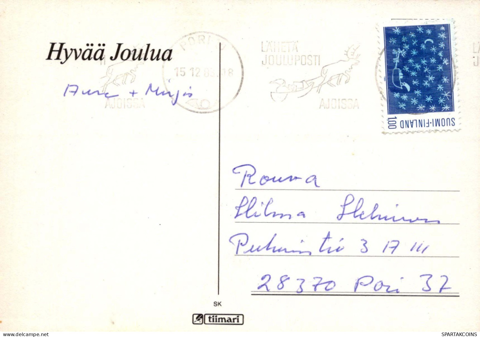 PAPÁ NOEL Feliz Año Navidad Vintage Tarjeta Postal CPSM #PBL091.ES - Santa Claus