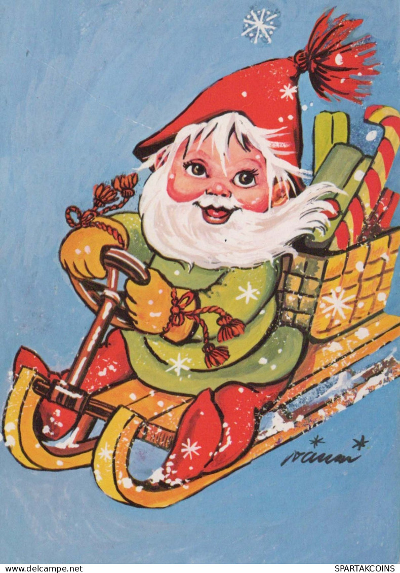 PAPÁ NOEL Feliz Año Navidad Vintage Tarjeta Postal CPSM #PBL165.ES - Santa Claus