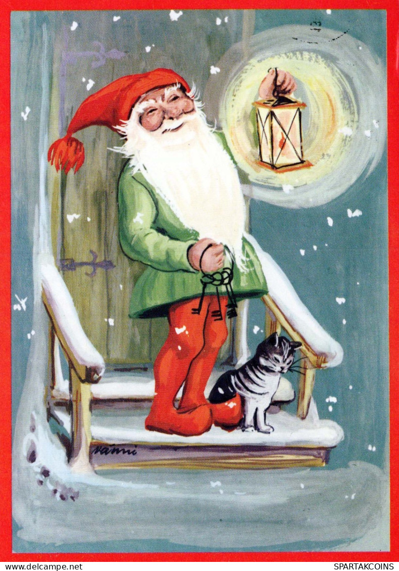 PAPÁ NOEL Feliz Año Navidad Vintage Tarjeta Postal CPSM #PBL547.ES - Santa Claus