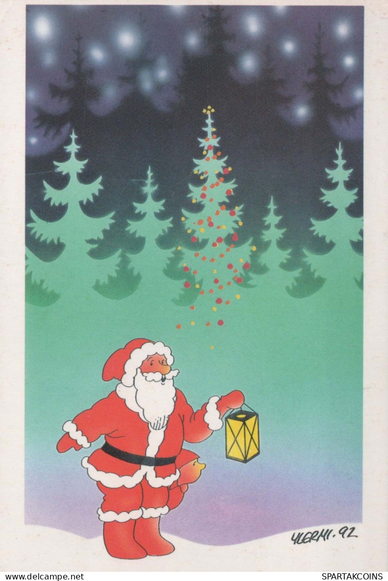 PAPÁ NOEL Feliz Año Navidad Vintage Tarjeta Postal CPSM #PAU592.ES - Santa Claus