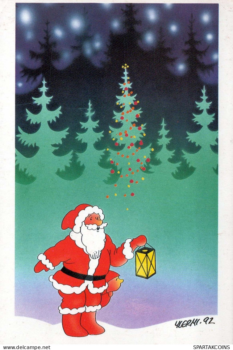 PAPÁ NOEL Feliz Año Navidad Vintage Tarjeta Postal CPSM #PAU592.ES - Santa Claus