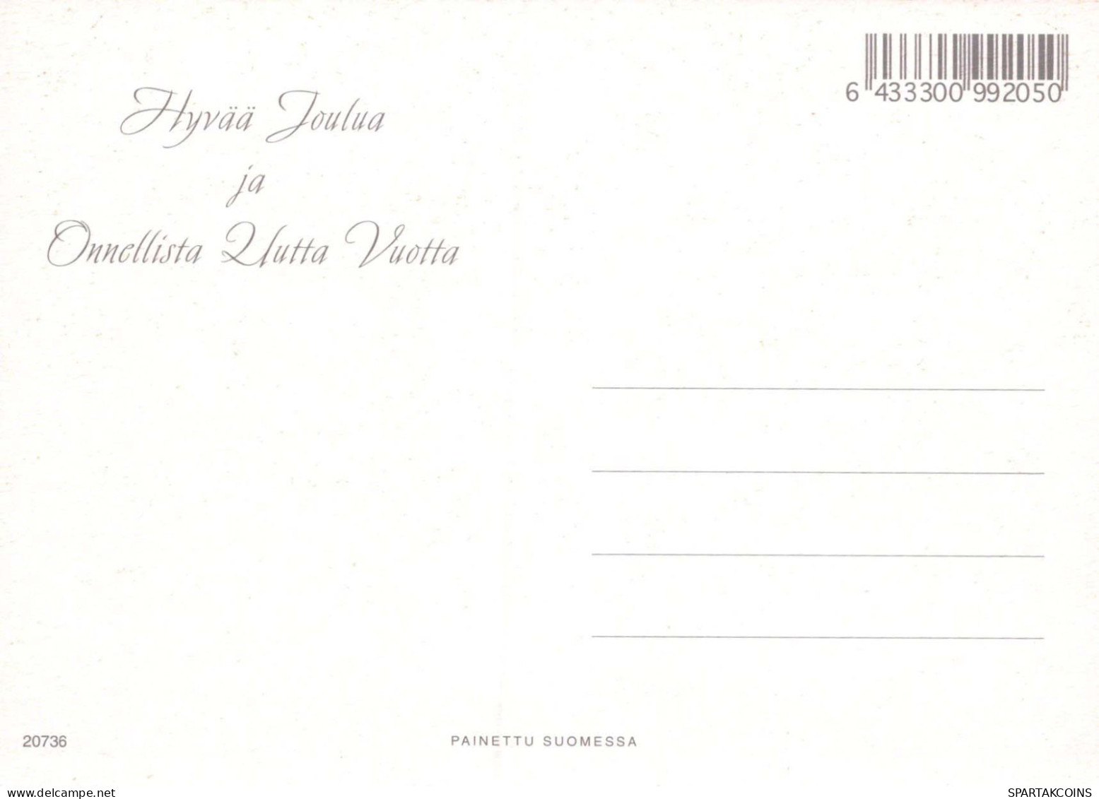PAPÁ NOEL Feliz Año Navidad MUÑECO DE NIEVE Vintage Tarjeta Postal CPSM #PAU388.ES - Santa Claus