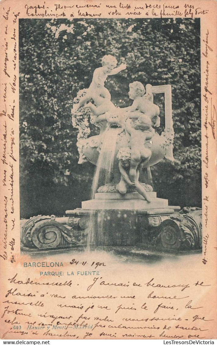 ESPAGNE - Barcelona - Parque - La Fuente - Statues - Fontaine - Carte Postale Ancienne - Barcelona