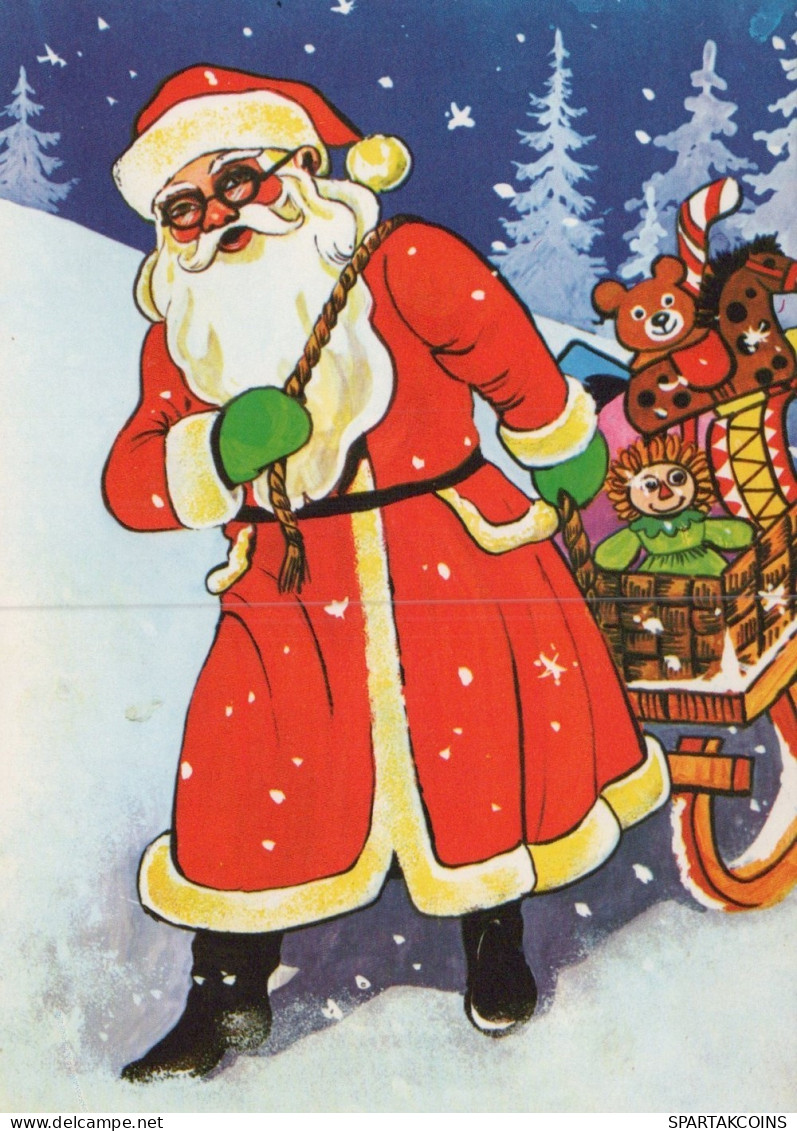 PAPÁ NOEL NAVIDAD Fiesta Vintage Tarjeta Postal CPSM #PAK759.ES - Santa Claus