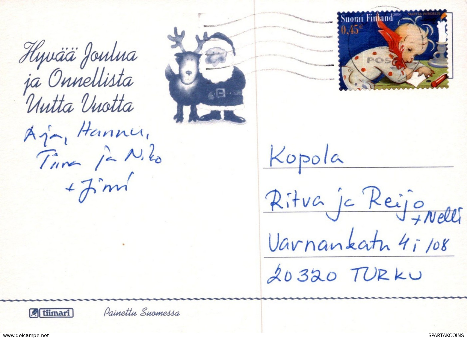 PAPÁ NOEL NAVIDAD Fiesta Vintage Tarjeta Postal CPSM #PAK558.ES - Santa Claus