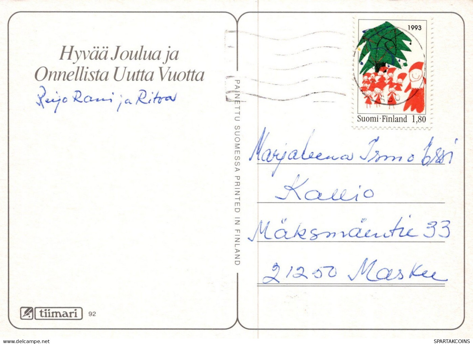 PAPÁ NOEL NAVIDAD Fiesta Vintage Tarjeta Postal CPSM #PAK209.ES - Santa Claus