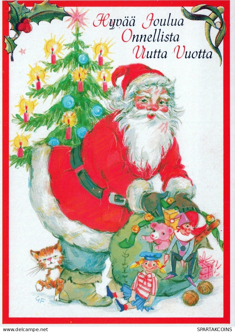 PAPÁ NOEL NAVIDAD Fiesta Vintage Tarjeta Postal CPSM #PAK209.ES - Santa Claus