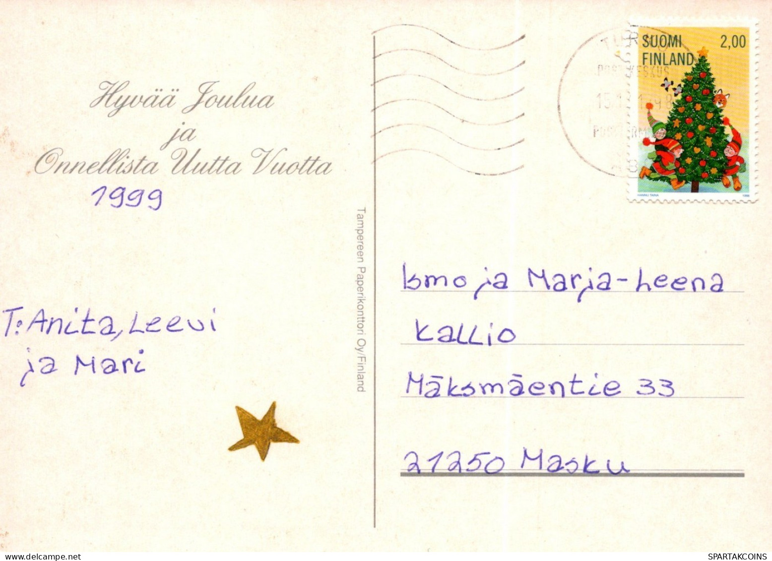 ÁNGEL NAVIDAD Vintage Tarjeta Postal CPSM #PAJ257.ES - Engel