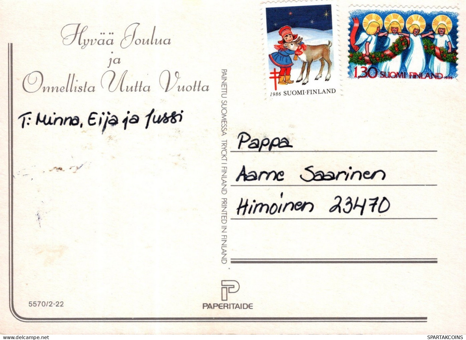 PAPÁ NOEL NAVIDAD Fiesta Vintage Tarjeta Postal CPSM #PAJ650.ES - Santa Claus