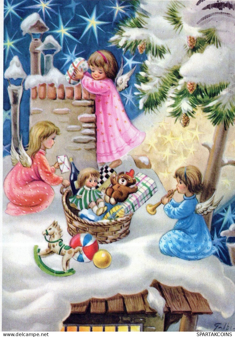 ÁNGEL NAVIDAD Vintage Tarjeta Postal CPSM #PAG991.ES - Anges