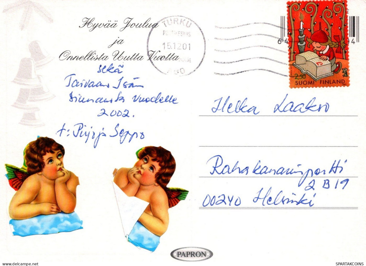ÁNGEL NAVIDAD Vintage Tarjeta Postal CPSM #PAH502.ES - Anges