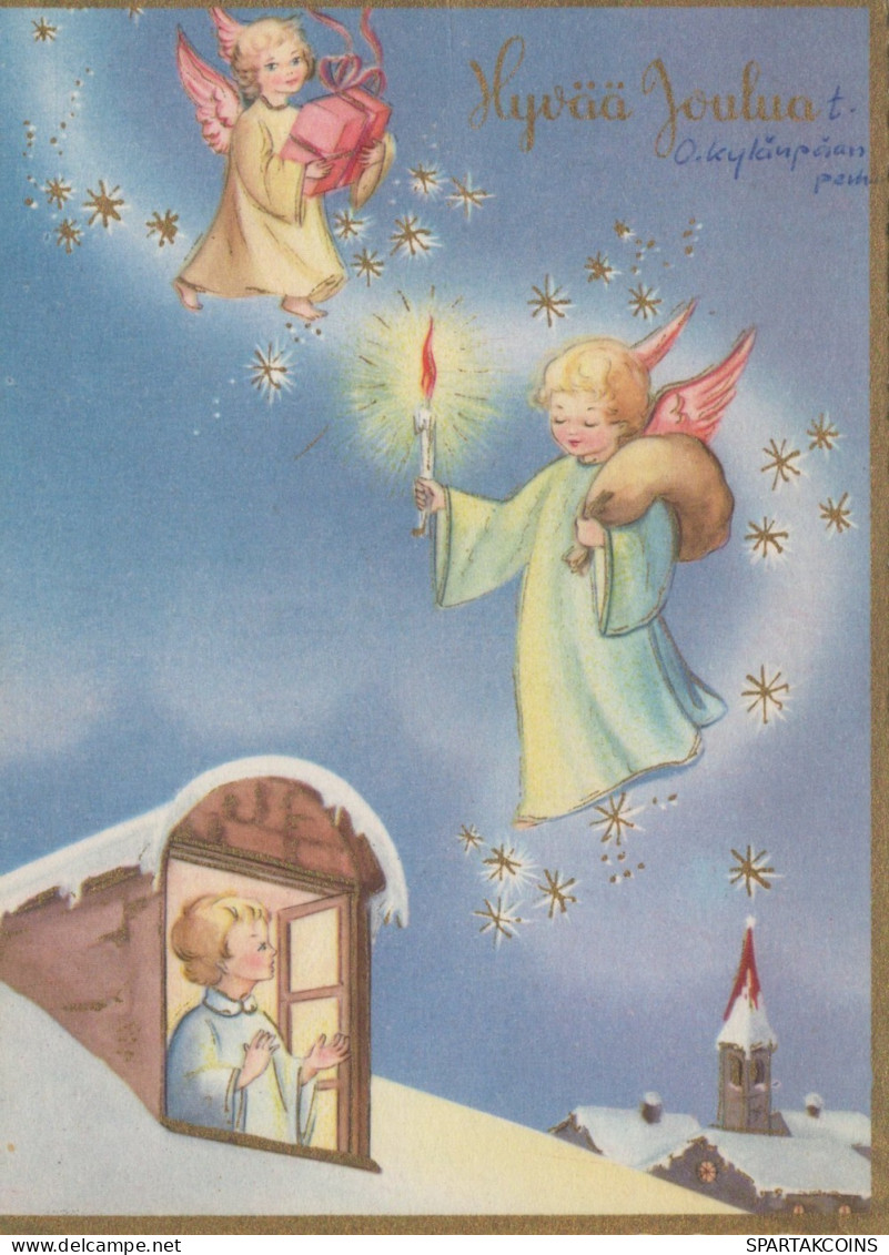 ÁNGEL NAVIDAD Vintage Tarjeta Postal CPSM #PAH115.ES - Angels