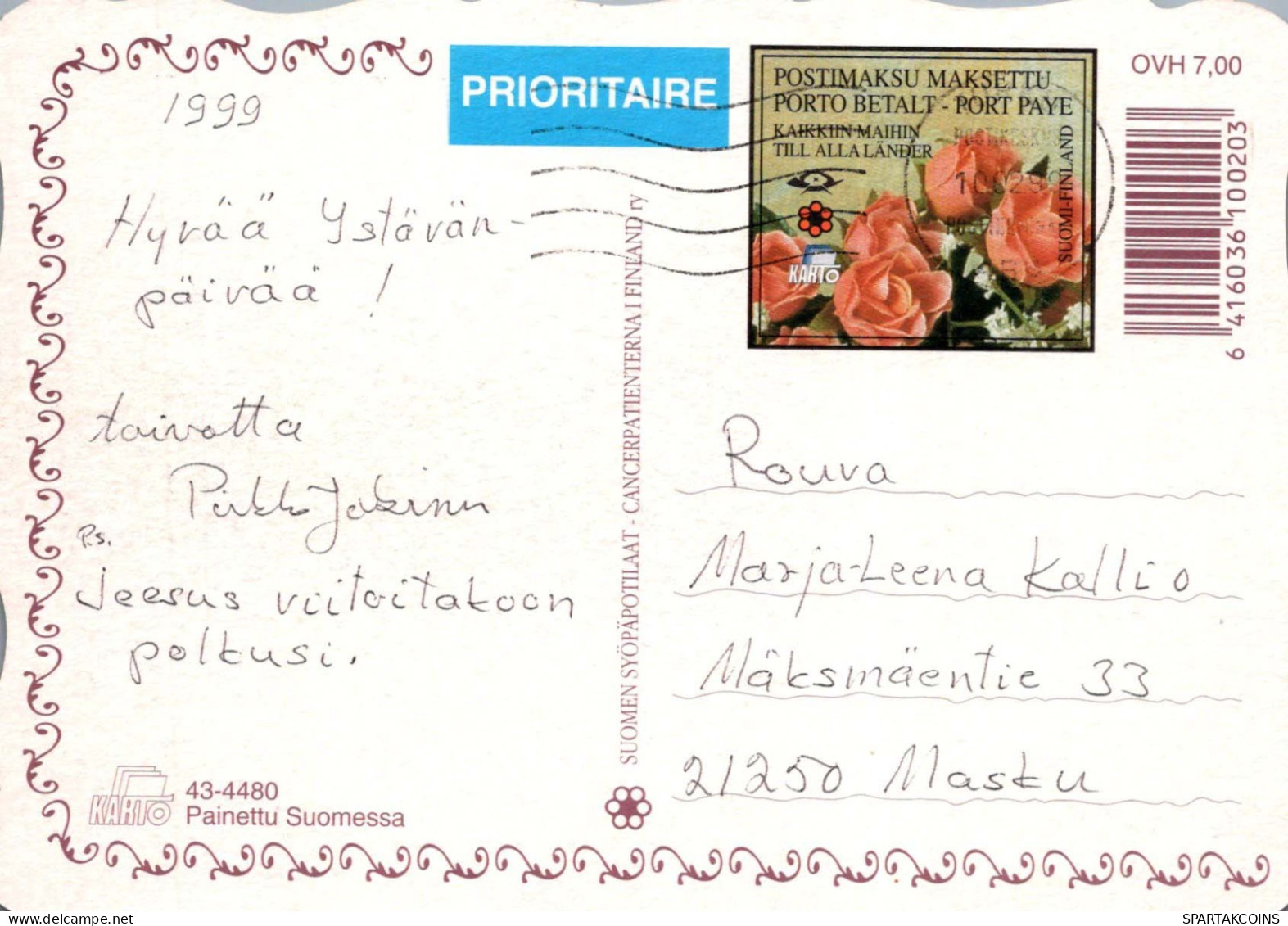 FLOWERS Vintage Postcard CPSM #PBZ853.GB - Blumen