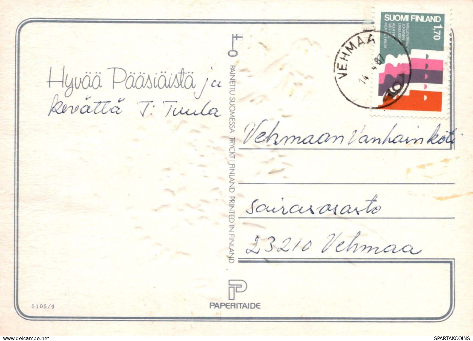 EASTER CHICKEN EGG Vintage Postcard CPSM #PBO843.GB - Ostern